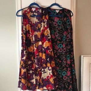 Lot of 2 LuLaRoe Joy duster vests EUC